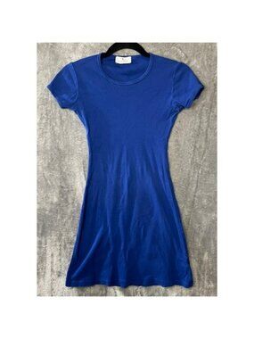 GIL RODRIGUEZ Bellevue Mini Tee Shirt Dress Womens Extra Small XS Blue Cotton SS